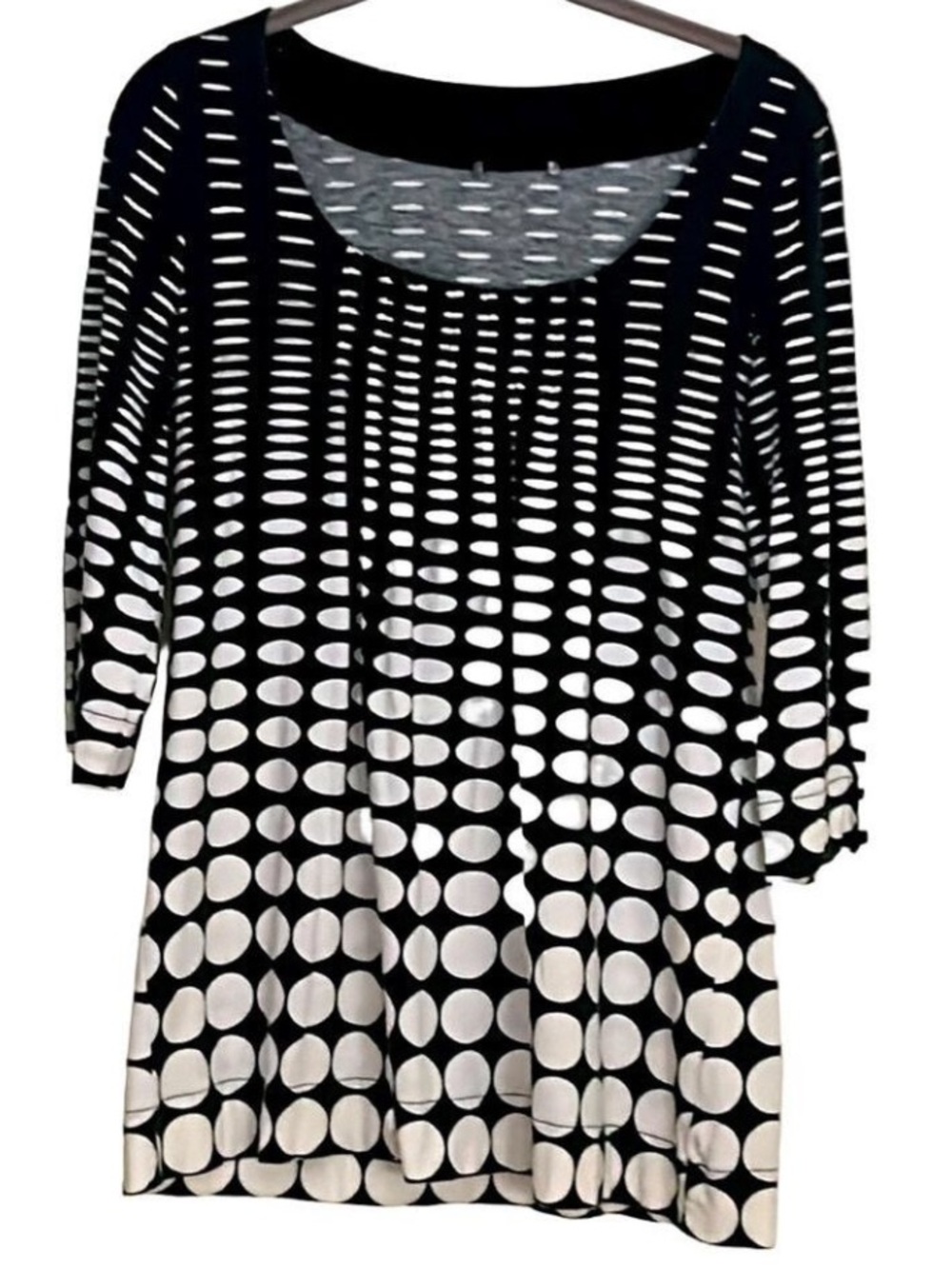Vintage MOD Dots 3/4 Sleeve Tunic Cotton Top